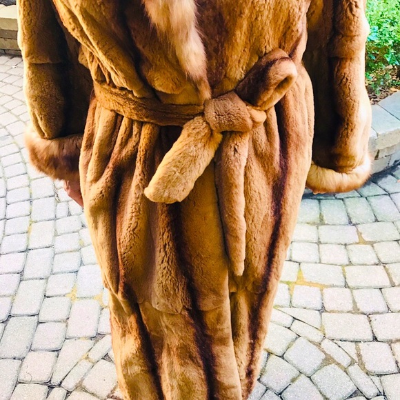 Sheared mink and sable full length coat. - Picture 1 of 9